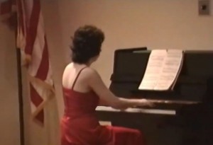 Performing in front of an audience during a concert